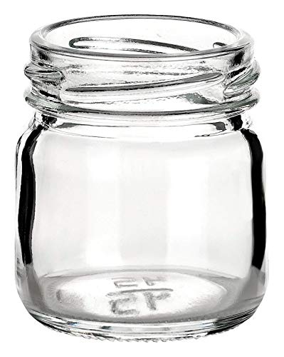 gouveo Juego de 36 tarros "Mini" 40 ml con cierre giratorio TO 43 blanco, tarros de almacenamiento, tarros de mermelada, tarros de conserva, tarros de especias, tarros de inversión