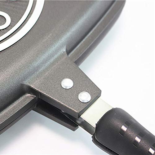 GPFDM Sartén para Parrilla De Barbacoa Portátil De Doble Cara, Sartén Antiadherente para Tortillas Doble Sartén Plegable Sartén Cuadrada Parrilla Gigante Utensilios De Cocina,36cm
