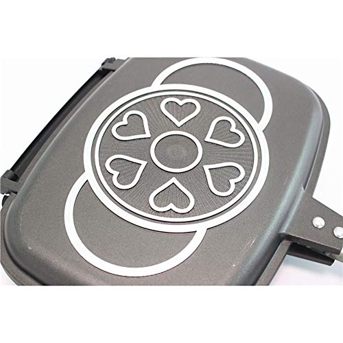 GPFDM Sartén para Parrilla De Barbacoa Portátil De Doble Cara, Sartén Antiadherente para Tortillas Doble Sartén Plegable Sartén Cuadrada Parrilla Gigante Utensilios De Cocina,36cm