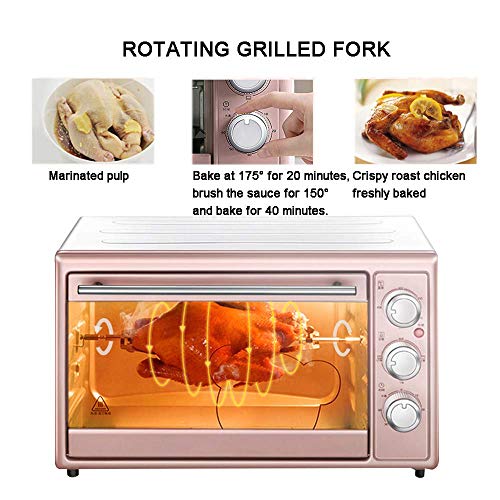 Gpzj Horno doméstico pequeño de Gran Capacidad de 30L 1600W, sincronización precisa y Control preciso de la Temperatura, Puede ayudarlo a Preparar Alimentos deliciosos y Ahorrar Tiempo, Rosa