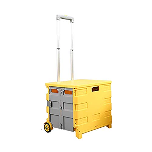 GQQ Carritos de Almacenamiento Carrito de Compras Portátil Multifuncional, Carrito Telescópico Coche de Tracción Plegable Hombre Viejo Artefacto de Compras Caja de Almacenamiento de Automóvil Taburet