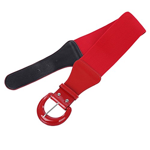 GRACE KARIN Cinturones de Mujer Rojo Elástico Multiocasional Hebilla Metal M