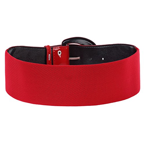 GRACE KARIN Cinturones de Mujer Rojo Elástico Multiocasional Hebilla Metal M