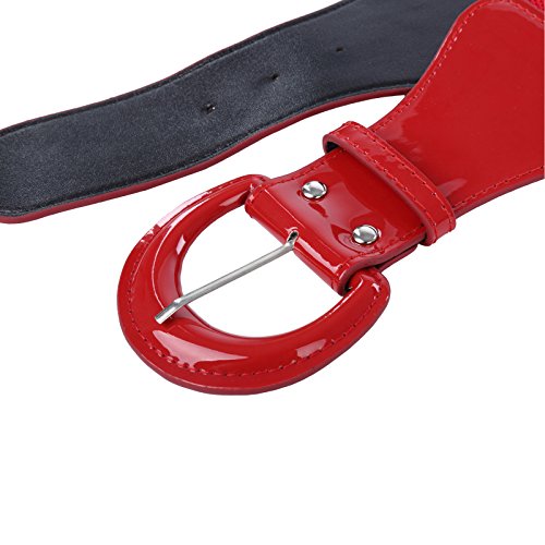 GRACE KARIN Cinturones de Mujer Rojo Elástico Multiocasional Hebilla Metal M