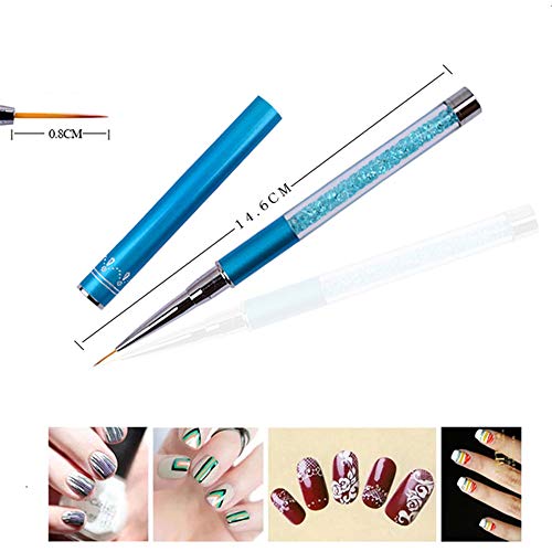 Gracelaza 3 PCS Nail Art Diseño Pintura que puntea la herramienta Pluma Pincel de dibujo polaco #3