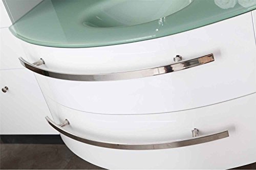 GRAFICA MA.RO SRL Muebles para baño Modelo Ambassador 120 cm para Cuarto de baño Espejo baño grifos Incl. Mueble + Columna + repisas + grifería + fregaderos