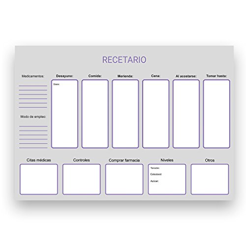 Graficarium Pizarra magnetica frigorifico. Organizador para dosis de medicamentos, Citas médicas, etc. A4