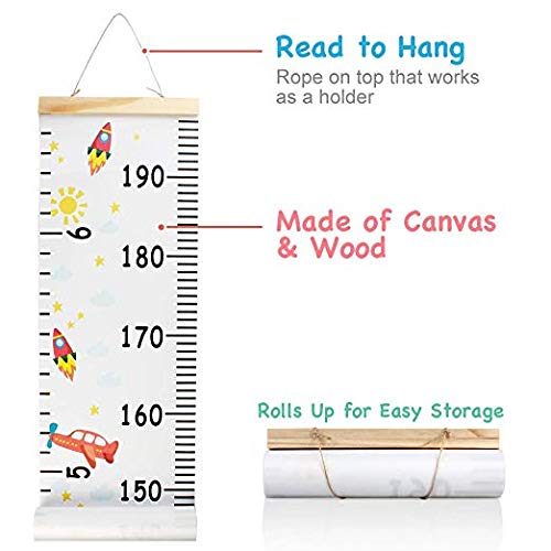 Gráficos de crecimiento para colgar en la pared, medidor niños pared para niños y niñas, decoración de la habitación infantil, Tabla de crecimiento 20 x 200 cm