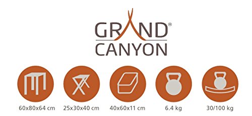 Gran Canyon juego de mesa maleta incl.4 taburetes, plegable, aluminio, plateado, 308007