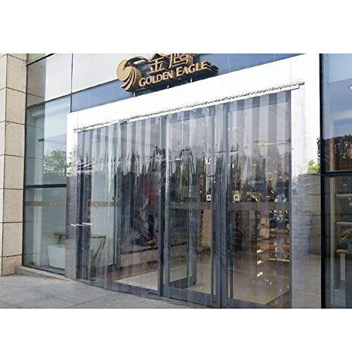 Gran franja de PVC cortina congelador habitación franja de puerta kit 200 * 70cm colgando carril cortinas a prueba de viento calor frío resistir congelador transparente habitación supermercado,1.3MM