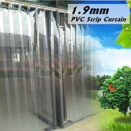 Gran franja de PVC cortina congelador habitación franja de puerta kit 200 * 70cm colgando carril cortinas a prueba de viento calor frío resistir congelador transparente habitación supermercado,1.3MM
