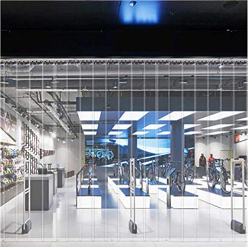 Gran franja de PVC cortina congelador habitación franja de puerta kit 200 * 70cm colgando carril cortinas a prueba de viento calor frío resistir congelador transparente habitación supermercado,1.3MM