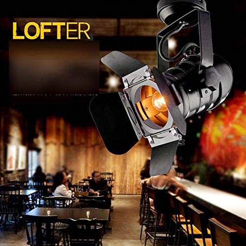 Grande L31 * W17 * H35cm Focos LED de Techo Vintage Loft Lámpara de Techo Industrial con base E27 LED Spot Marco Ajustable Luz de pared Moderno Iluminación para Dormitorio Cafe Shop Bar Salón, Negra