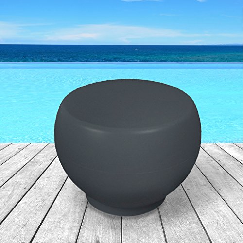 Grandecoracion.com Mesa Exterior - Interior, mesita Auxiliar Color Gris Oscuro, Modelo OU