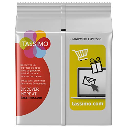 Grandmere - Cápsulas de café espresso para Tassimo, tamaño de taza de chupito (5 unidades, 80 discos en total)