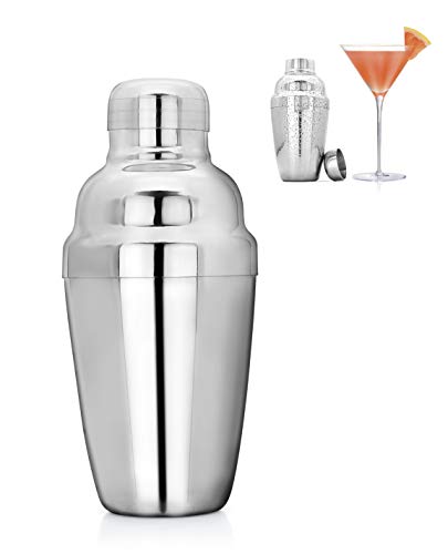 Granny's Kitchen Coctelera en Acero Inoxidable - Cocktail Shaker Profesional de Barman - Mezclador Tres Piezas para Preparar Cócteles Batidos - 550 ml