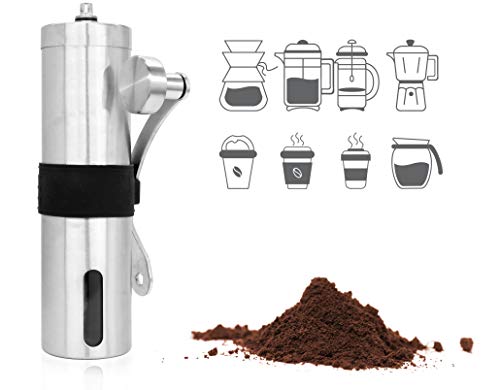 Granny's Kitchen Molinillo de Café Manual en Acero Inoxidable con Muelas de Cerámica (a Regolación Continua) - Coffee Grinder a Mano