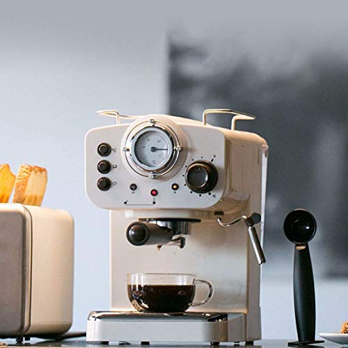 Grano a la máquina de café de la taza Máquina de café espresso Retro completa en la máquina semiautomática de acero inoxidable de 15 bar con burbujeo leche, empaquetado con accesorios gratis for café