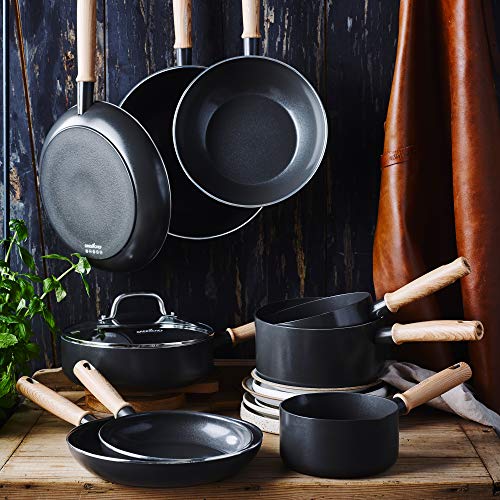 GreenChef - Cacerola antiadherente de cerámica para inducción, horno y lavavajillas, 20 cm, color gris