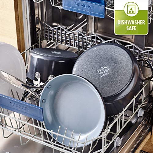 GreenPan 18 cm Venice Mango y Tapa para inducción anodizada Base Antiadherente de cerámica diseño de cacerolas con Tapa de