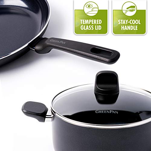 GreenPan CC001666-001 Memphis - Batería de cocina (4,91 L), color negro