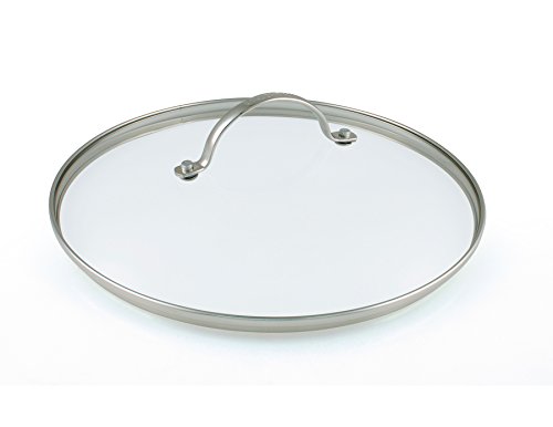 GreenPan CW0002555 - Tapa de Vidrio Templado con Bordes de Acero Inoxidable y asa de Metal (24 cm)