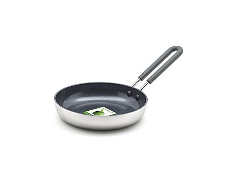 GreenPan - Mini sartén de 14 cm de diámetro, apta para inducción, cerámica, cerámica, acero inoxidable, color plateado, 14 cm