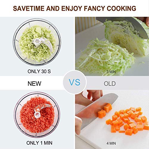 GreensKon Cortador de Verduras Picadora de Verduras Manual, Picadora de Alimentos para Picar Verduras,Carne,Hierbas,Cebolla,Ajo,Ensalada (1000ml)