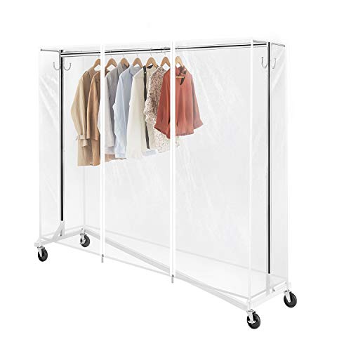 Greenstell Perchero Burro con Cubierta de PVC y Rotable a 360 Grados con Ruedas Grado Industrial Estante Resistente con Dos Ganchos y Base Cuadrada Duradera