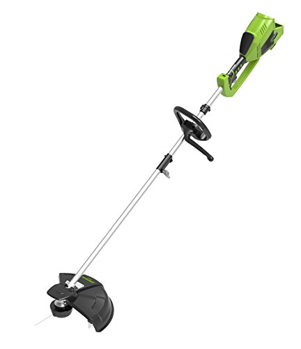 Greenworks Tools GD40BCK2X Cortacésped inalámbrico y sensorial 2en1 (Li-Ion 40V 40cm/25cm ancho corte 2mm hilo/cuchilla 5300 rpm mango ajustable motor sin escobillas con 2 baterías 2Ah y cargador)