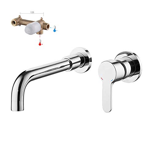 GRIFEMA G11503 - Grifo Empotrado lavabo, mezclador de baño de pared, Cromo