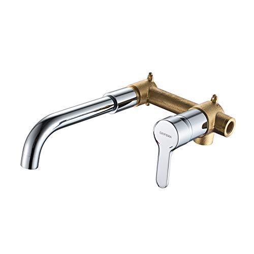 GRIFEMA G11503 - Grifo Empotrado lavabo, mezclador de baño de pared, Cromo