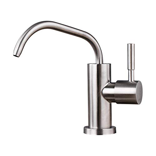 grifo cocina ventana y osmosis, acero inoxidable 304, grifo de grifo abatible fregadero puro, purificador de agua, cuello de cisne,1/2", grifo-Trefilado de acero inoxidable A