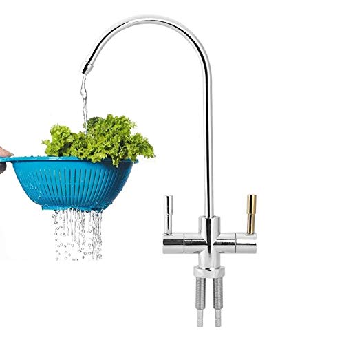 Grifo de Cocina, Con 2 tiradores cromados Osmosis Inversa Pulse Herramientas nuevo estilo doble agujero del fregadero Grifo filtro de agua potable golpecito de la cocina
