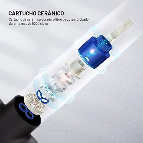 Grifo de Cocina, TACKLIFE DAKF9F Grifo para Fregadero de Acero Inoxidable, Grifo Cocina con Ducha Extraíble de 3 Modos de Chorro, Grifo Giratorio de 360 °, Grifo Monomando Mezcla Agua Fría y Caliente