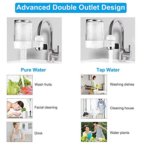 Grifo purificador de agua grifo cocina ABS material purificador de agua doble salida conveniente para estándar grifo