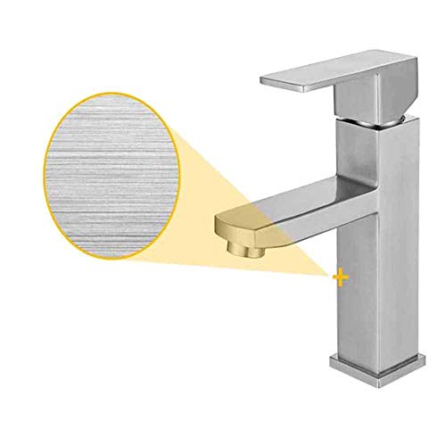 Grifos pequeños para lavabo monobloque Baño Guardarropa Mezclador de dibujo de un solo orificio Grifos de lavabo mono, grifos para lavamanos Grifo de lavabo frío y caliente de acero inoxidable 304