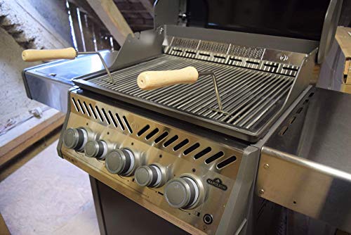 Grillrost.com Das Original Mangos extraíbles Universal para Todas Las Parrillas de Barbacoa según la dirección de la Barra, Variante:Stäbe entlang Tiefe