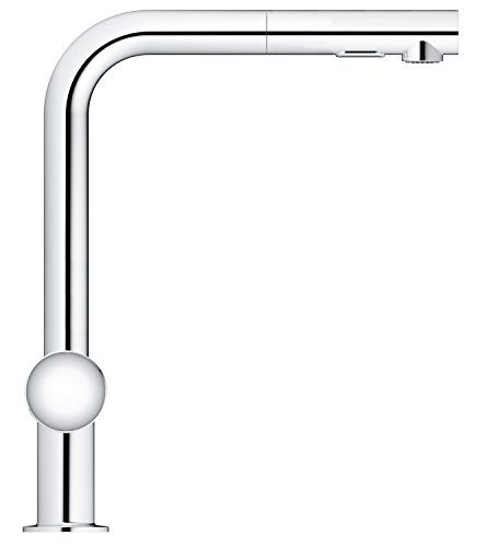 Grohe 30274000 Minta - Grifo de Cocina Monomando, Caño Giratorio de 360°, Caño Alto en L, Cabezal Extraíble