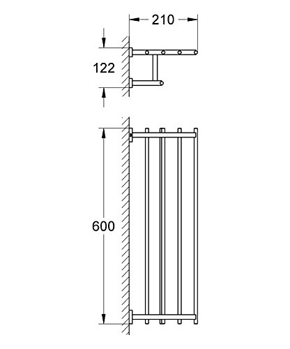 Grohe Essentials Cube - Toallero múltiple , 600 mm, fijación empotrada (Ref. 40512001)