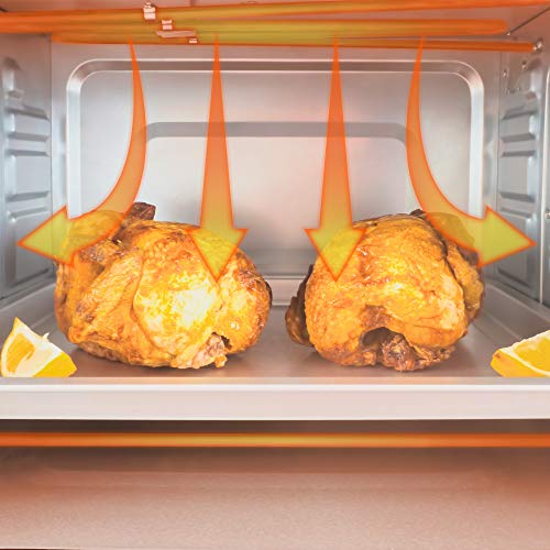 Grunkel - HR-48 Silver - Horno eléctrico multifunción de sobremesa de 48l con 3 Funciones de Calor y selector de Temperatura hasta 230ºC. Temporizador hasta 60 min - 2200W - Silver