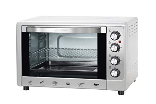 Grunkel - HR-48 Silver - Horno eléctrico multifunción de sobremesa de 48l con 3 Funciones de Calor y selector de Temperatura hasta 230ºC. Temporizador hasta 60 min - 2200W - Silver