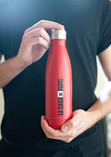 Grupo Erik BMTGE009 Botella de Agua Logo La Casa de Papel, Producto Oficial Netflix, Acero Inoxidable, Rojo