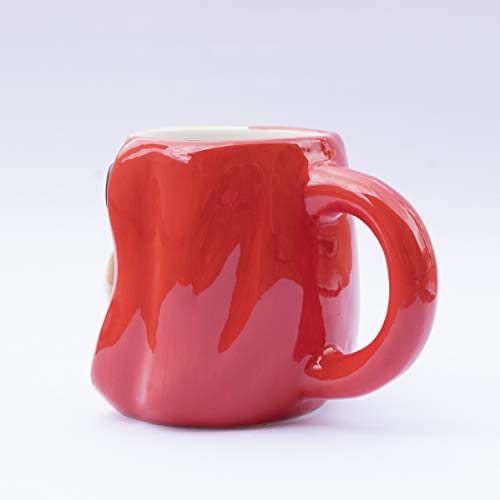 Grupo Erik TAZ3D001 Taza de Desayuno Máscara La Casa de Papel, Producto Oficial Netflix, Cerámica, Roja 3D