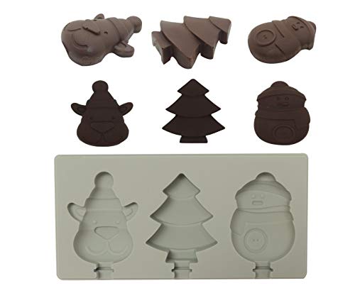 GS1 US, INC. Moldes de Silicona para Helados con Tapa. 6 Modelos Animados con 6 Palos incluidos Libres de BPA .Galletas y Repostería. Estilo Veraniego y Navideño