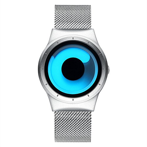 GSHWJS Personalidad De La Moda Reloj Creativo Hombres Y Mujeres Estudiantes De La Escuela Secundaria Pareja De Acero Cinturón De Mesa Reloj Inteligente (Color : Silver)
