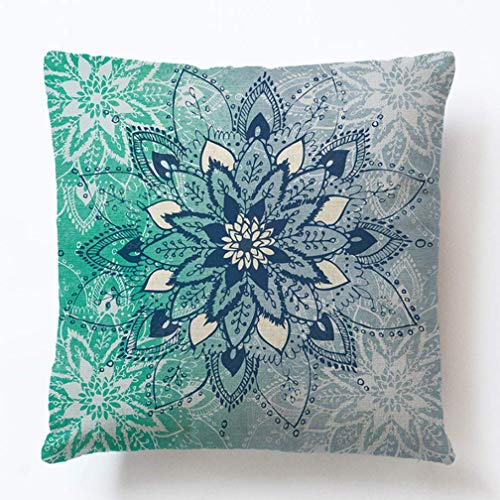 Gspirit 4 Pack Bohemia Mandala Algodón Lino Throw Pillow Case Funda de Almohada para Cojín 45x45 cm
