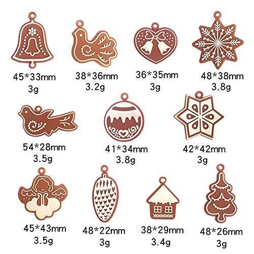 GSYYSZD Ornamentos de Navidad, Hombre de Pan de Navidad 17pcs Colgantes Festival decoración Chucherías Conjunto del Copo de Nieve del carillón de Viento del ángel del pájaro