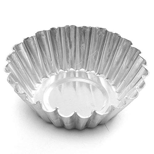 GSZPXF Forma 10pcs Antiadherente Ripple aleación de Aluminio de Huevo Tarta de moldes Reutilizables Flor de la Magdalena y Mollete la hornada de la Copa Tartlets sartenes