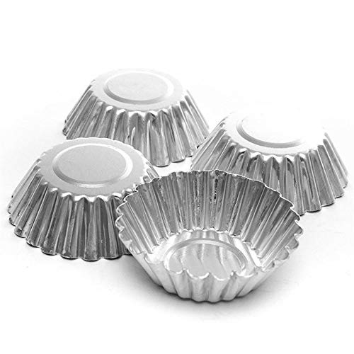 GSZPXF Forma 10pcs Antiadherente Ripple aleación de Aluminio de Huevo Tarta de moldes Reutilizables Flor de la Magdalena y Mollete la hornada de la Copa Tartlets sartenes